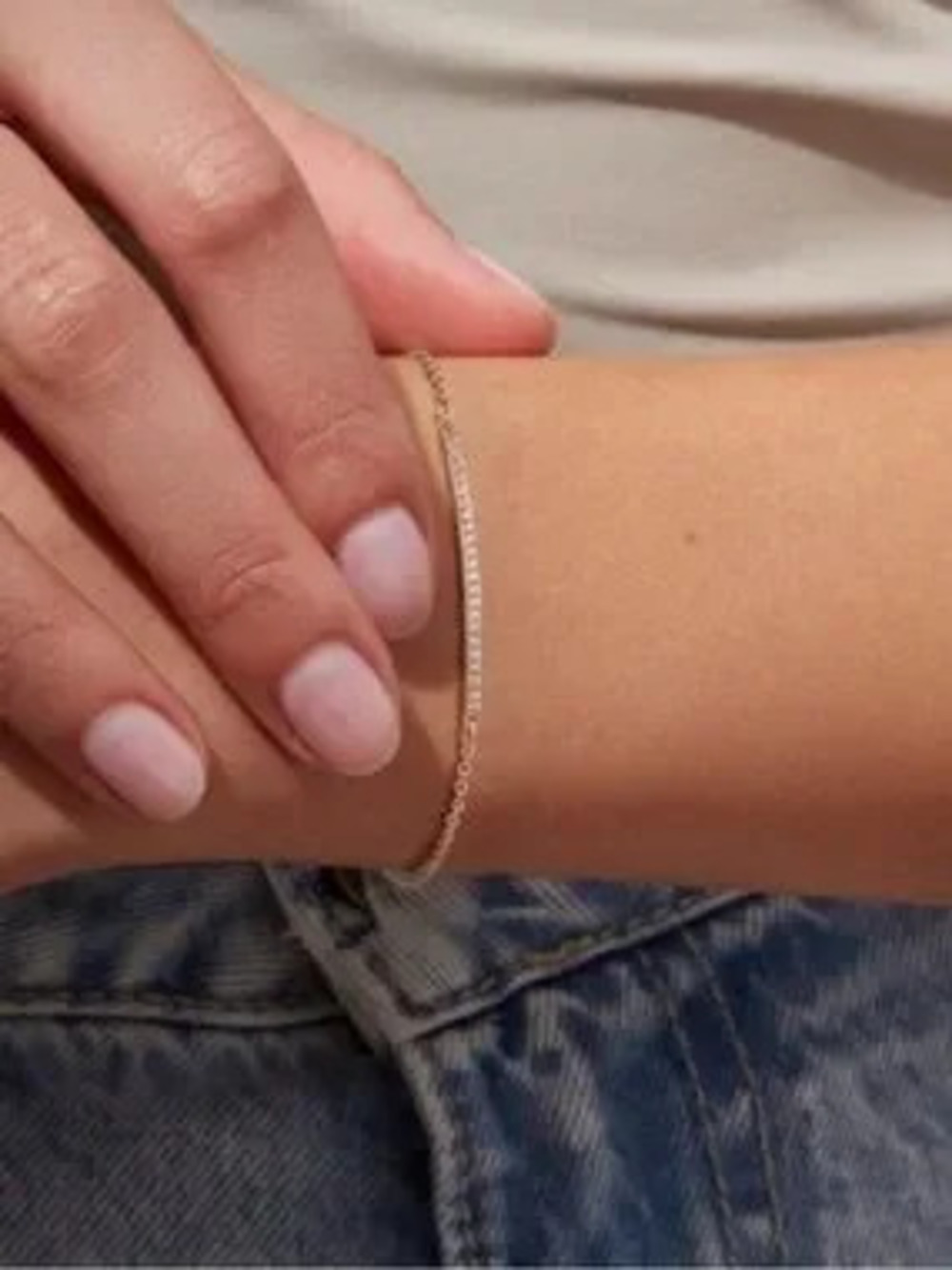14k Gold Plated CZ Bar Bracelet